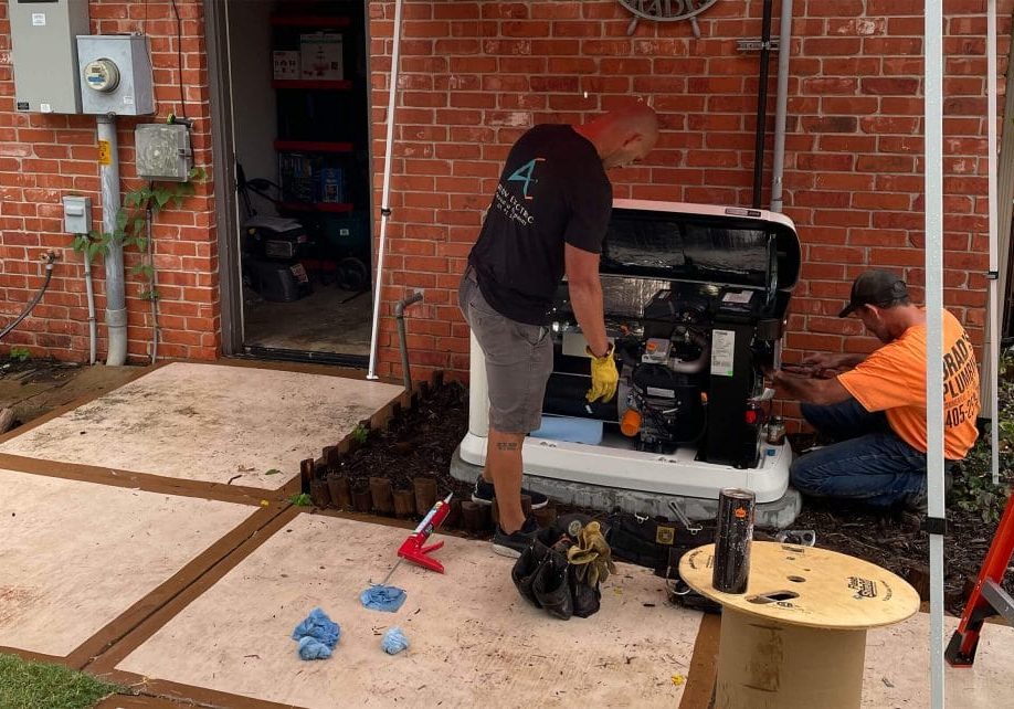 Arrow Electric service man installing generator